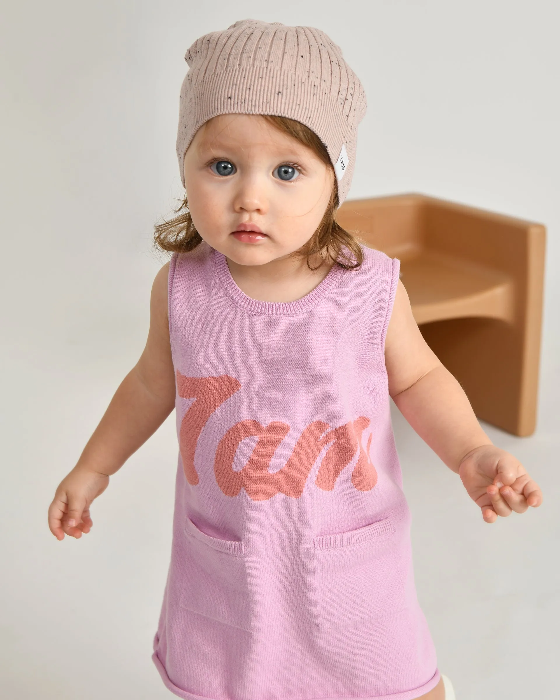 7AM Logo Boxy Cotton Dress