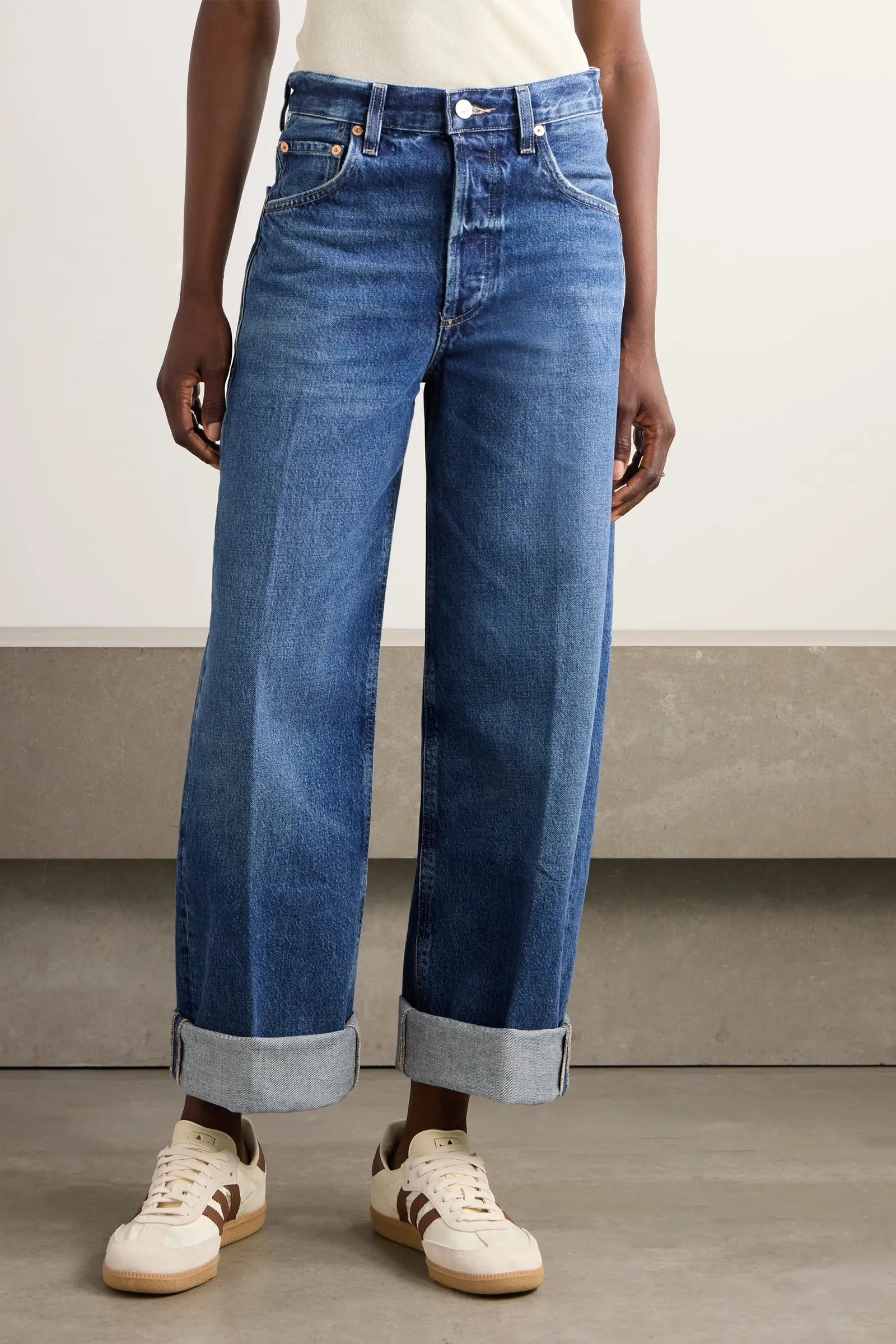 Ayla Baggy Cuffed Crop High-Rise Jeans