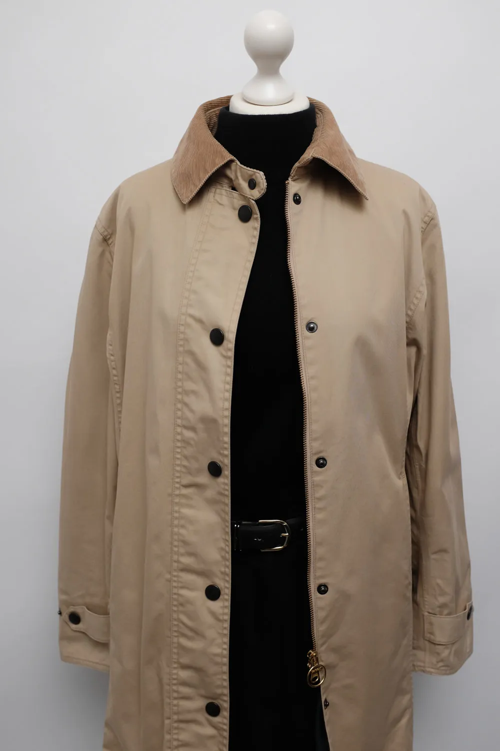 BARBOUR CLASSY BEIGE LONG JACKET COAT