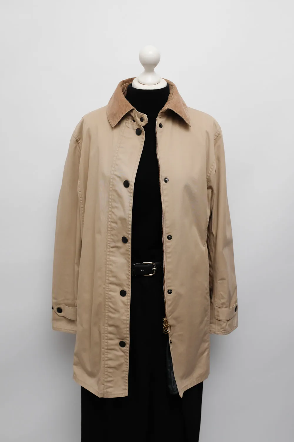 BARBOUR CLASSY BEIGE LONG JACKET COAT