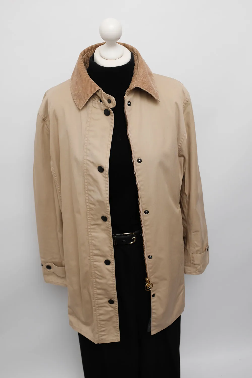 BARBOUR CLASSY BEIGE LONG JACKET COAT