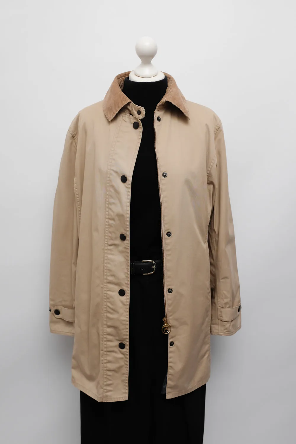 BARBOUR CLASSY BEIGE LONG JACKET COAT