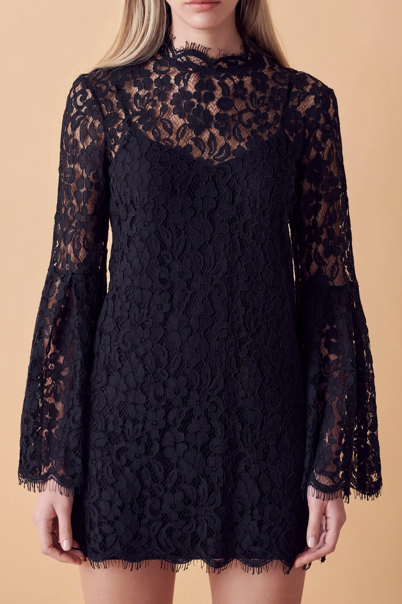 Bell Sleeve Lace Dress