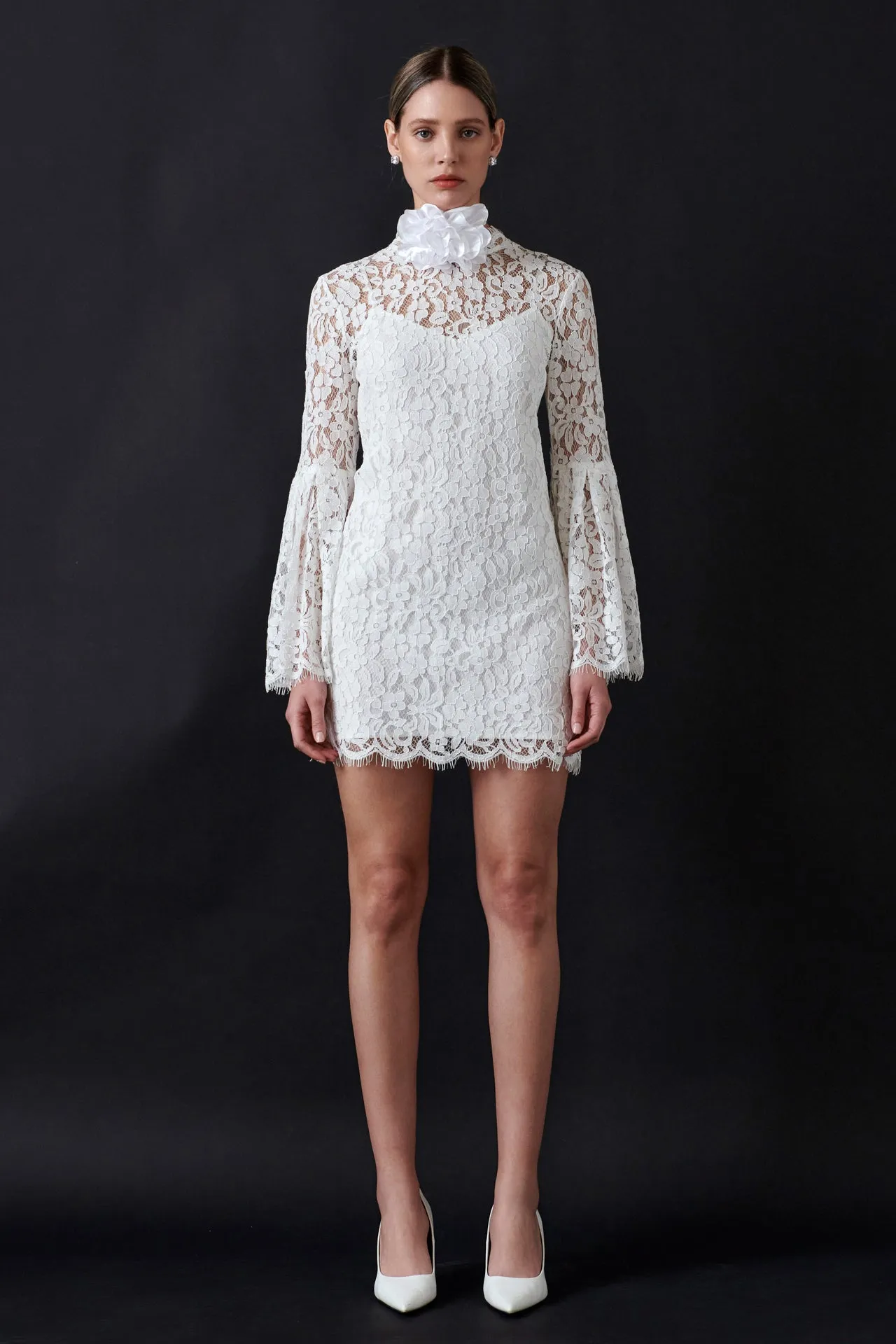 Bell Sleeve Lace Dress