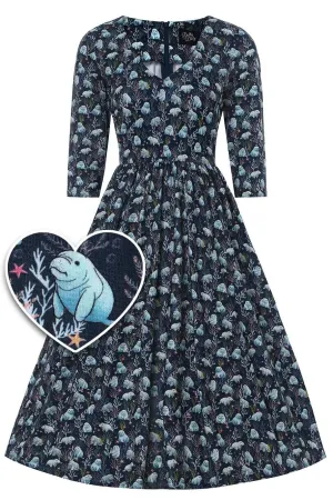 Billie Blue Manatee Long Sleeved Dress