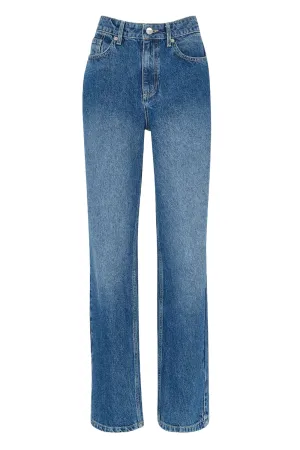 Blue Straight Leg Jeans