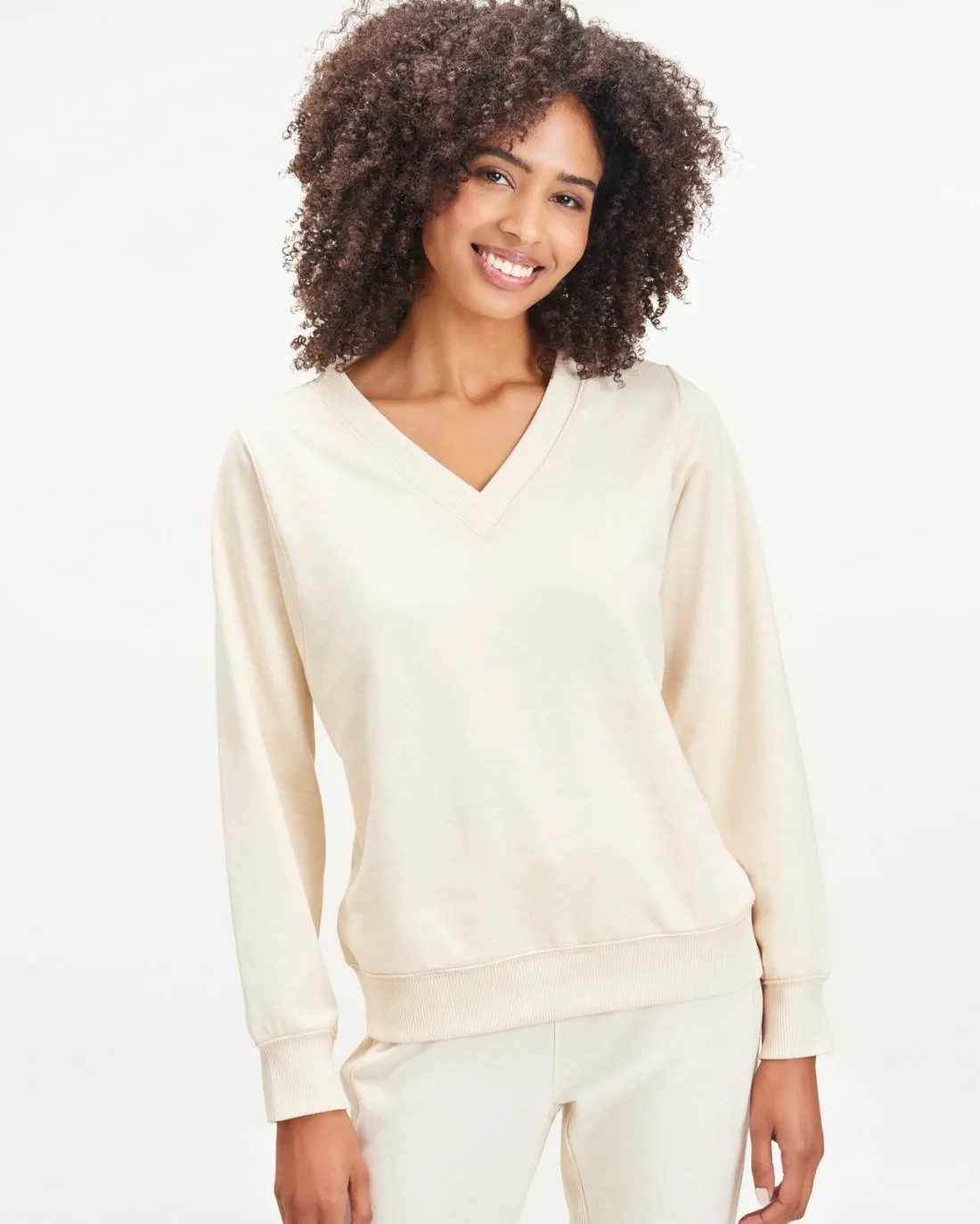 Botanical Dyed V-Neck Pullover