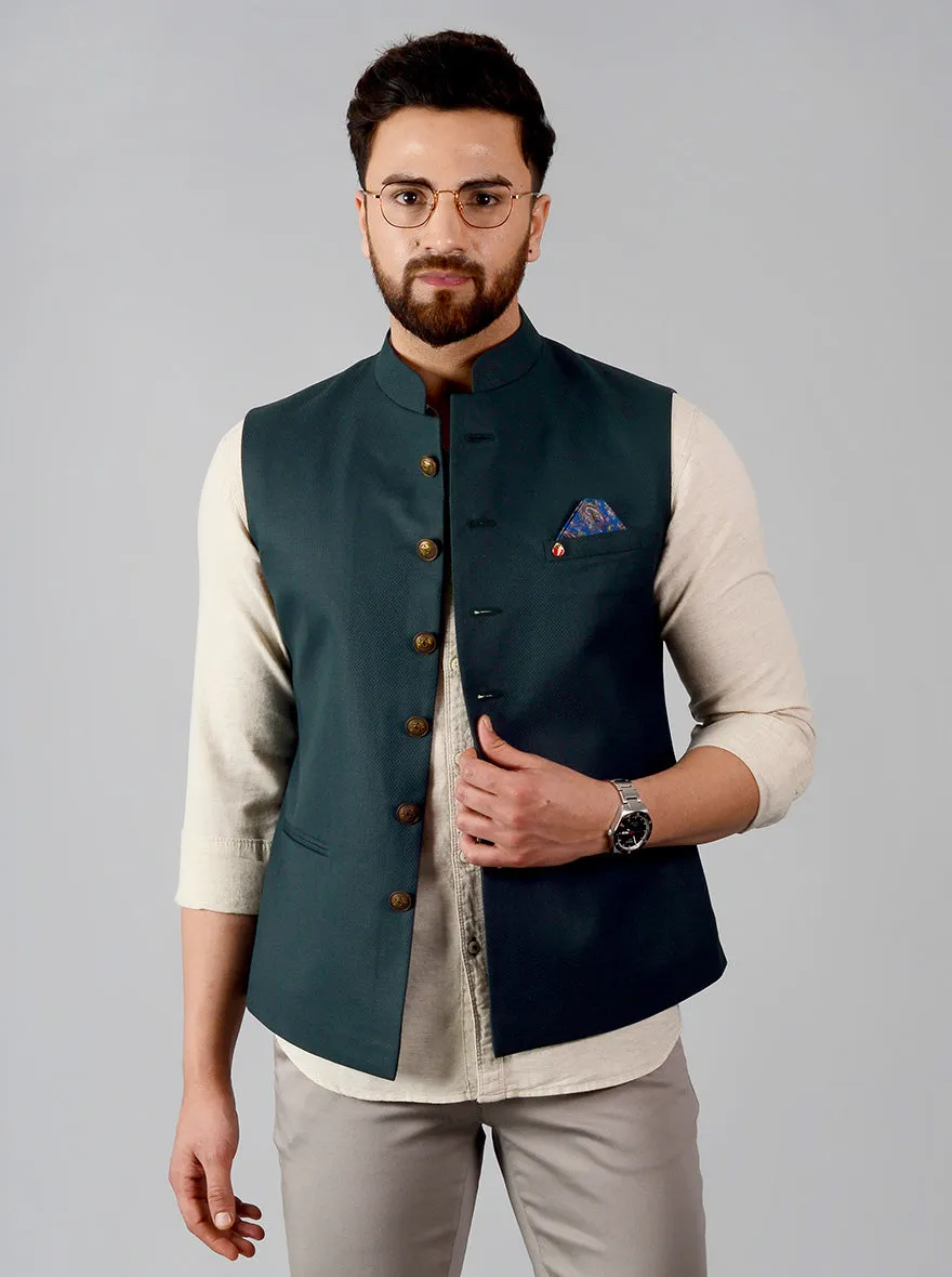 Bottle Green Bandhgala Jacket | Greenfibre