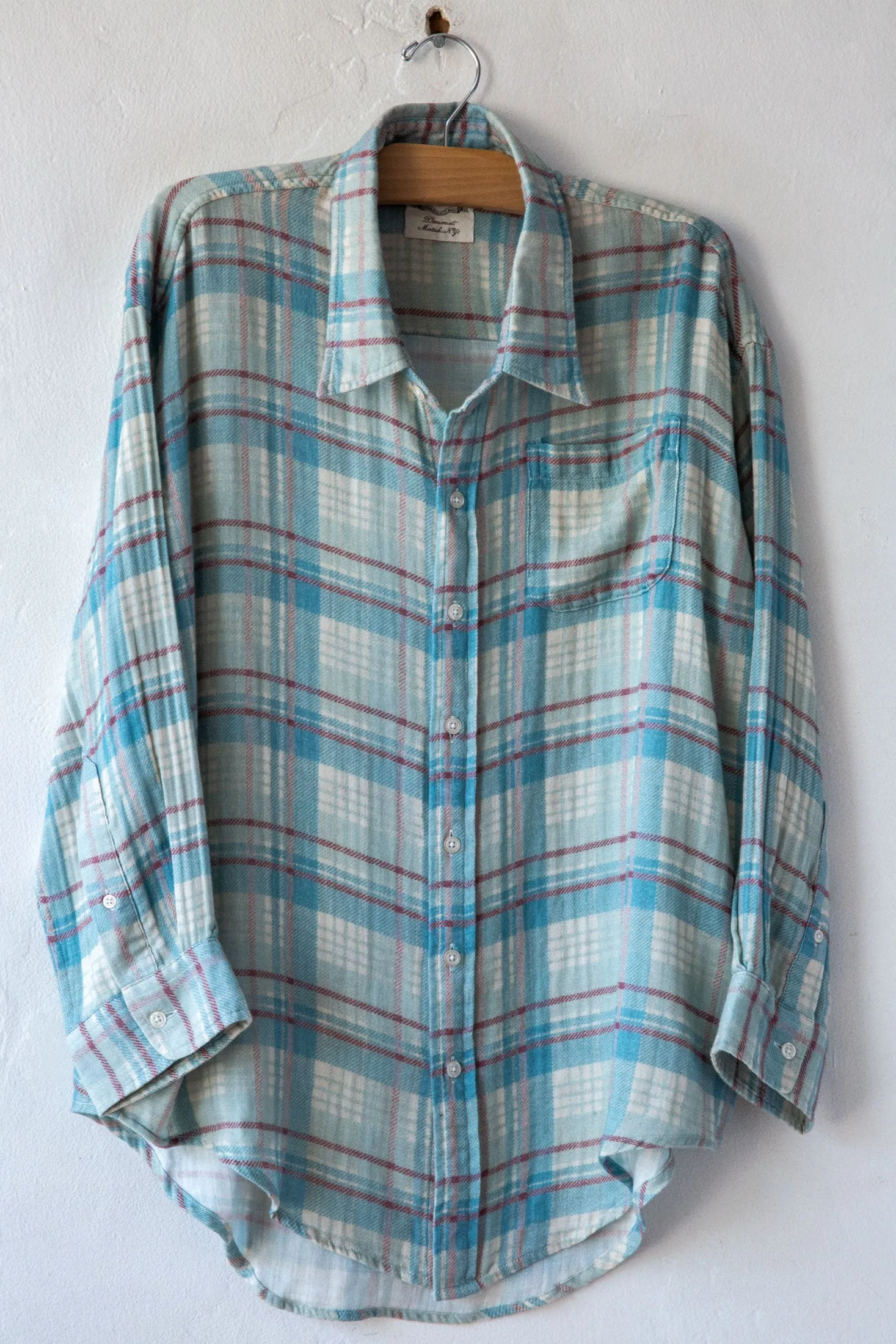 Button Front Plaid Shirt