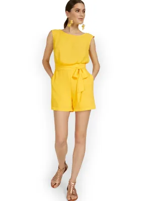 Cap-Sleeve Romper With Tie