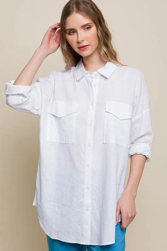 Carmen Linen Oversized Shirt