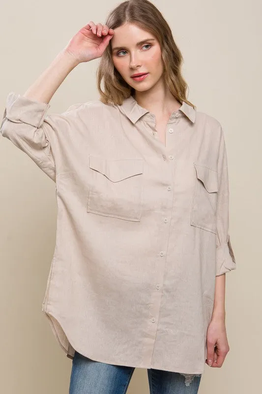 Carmen Linen Oversized Shirt