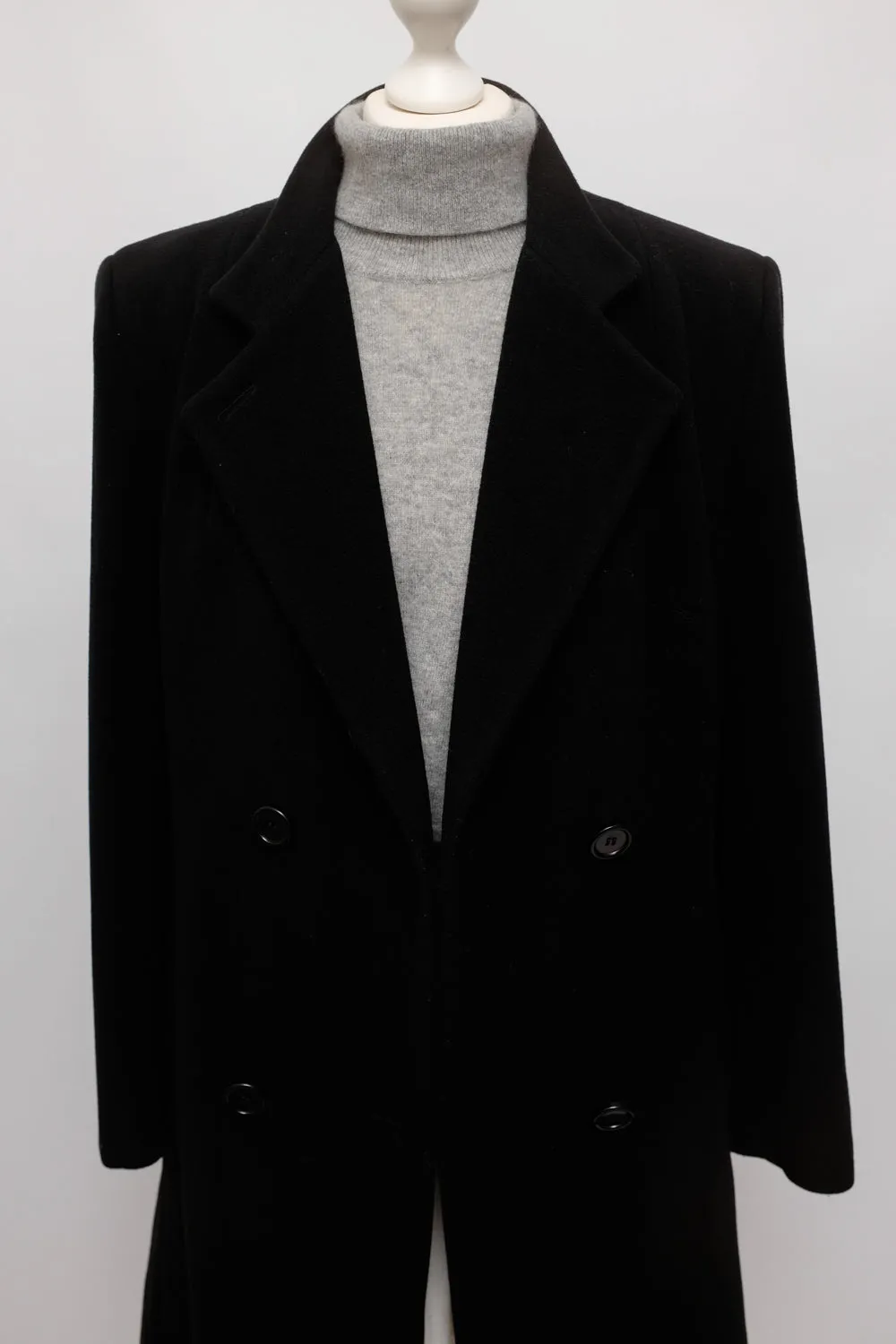 CASHMERE WOOL CLASSY BLACK COAT