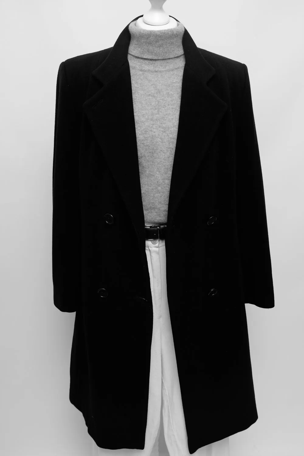 CASHMERE WOOL CLASSY BLACK COAT