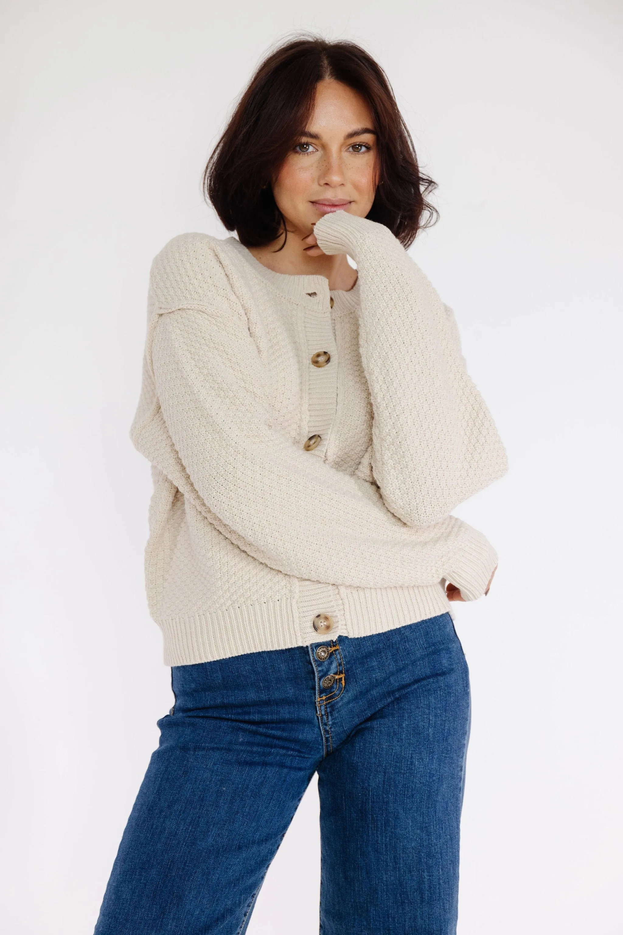 Chandra Cardigan in Shell