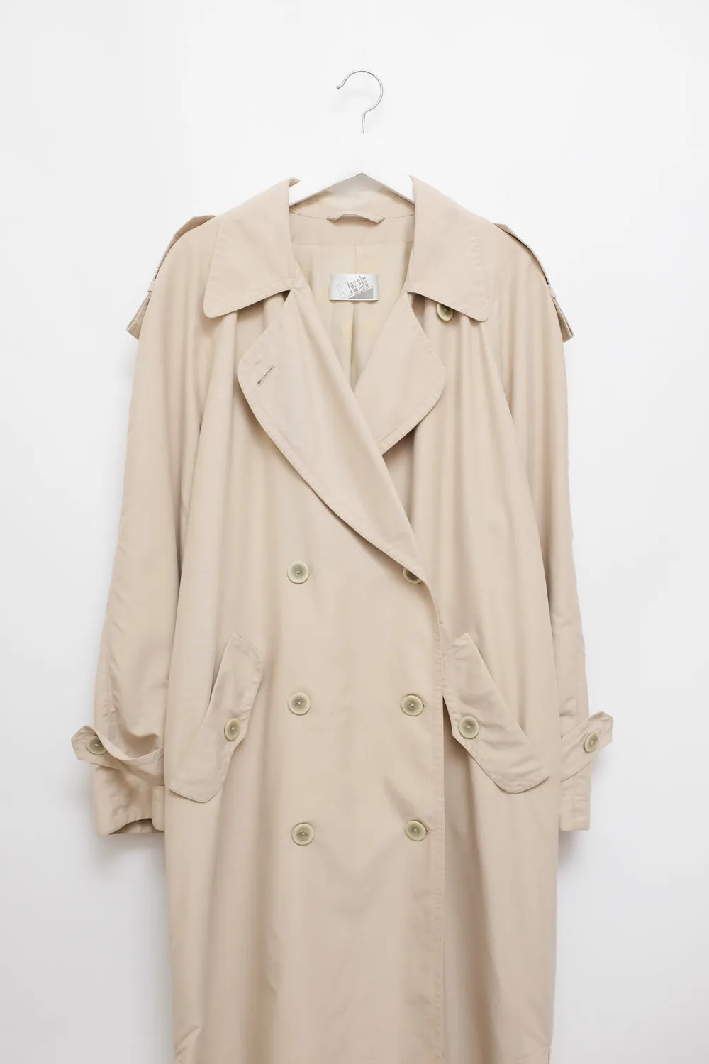 CLASSY BEIGE MAXI VINTAGE SUMMER TRENCH