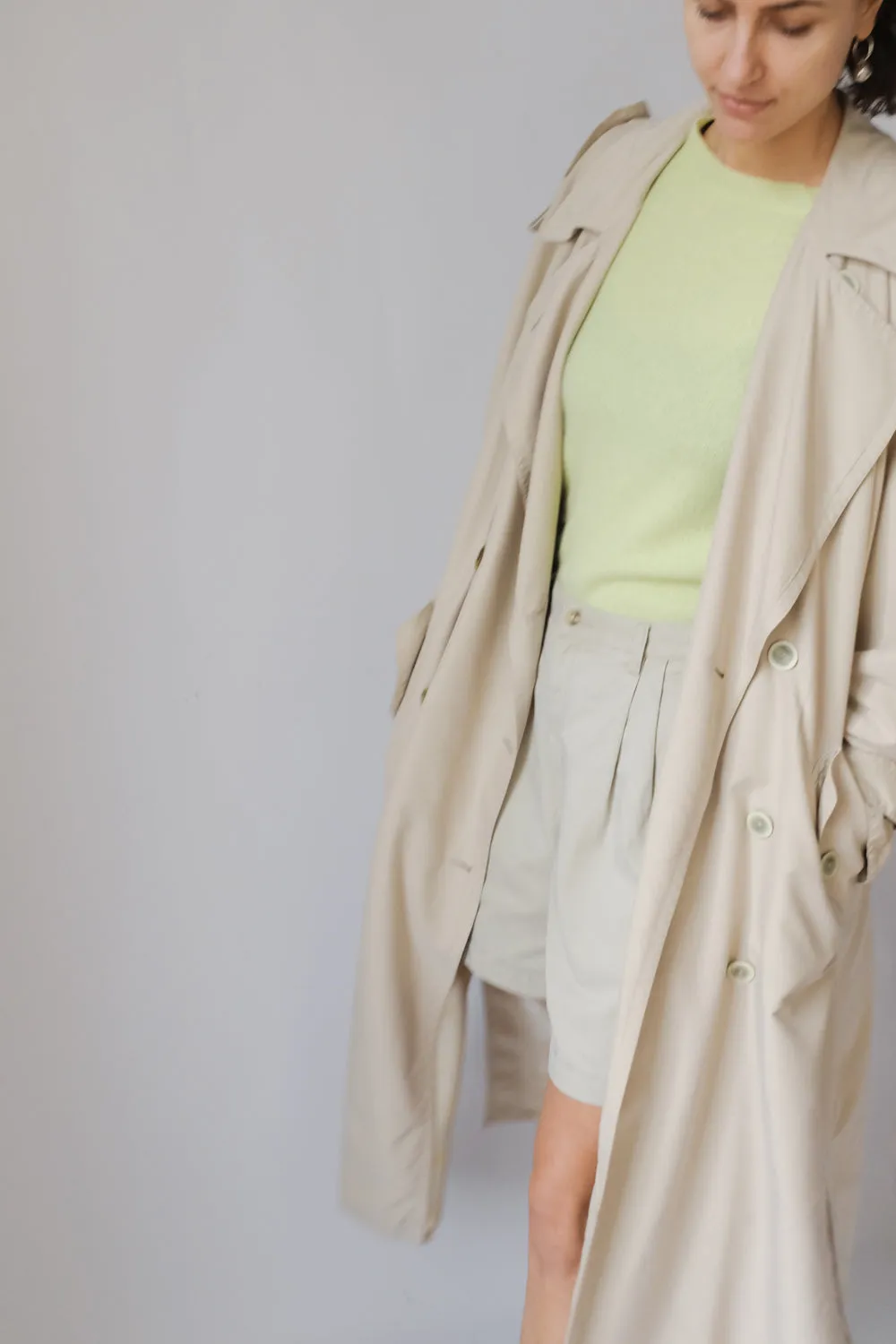 CLASSY BEIGE MAXI VINTAGE SUMMER TRENCH