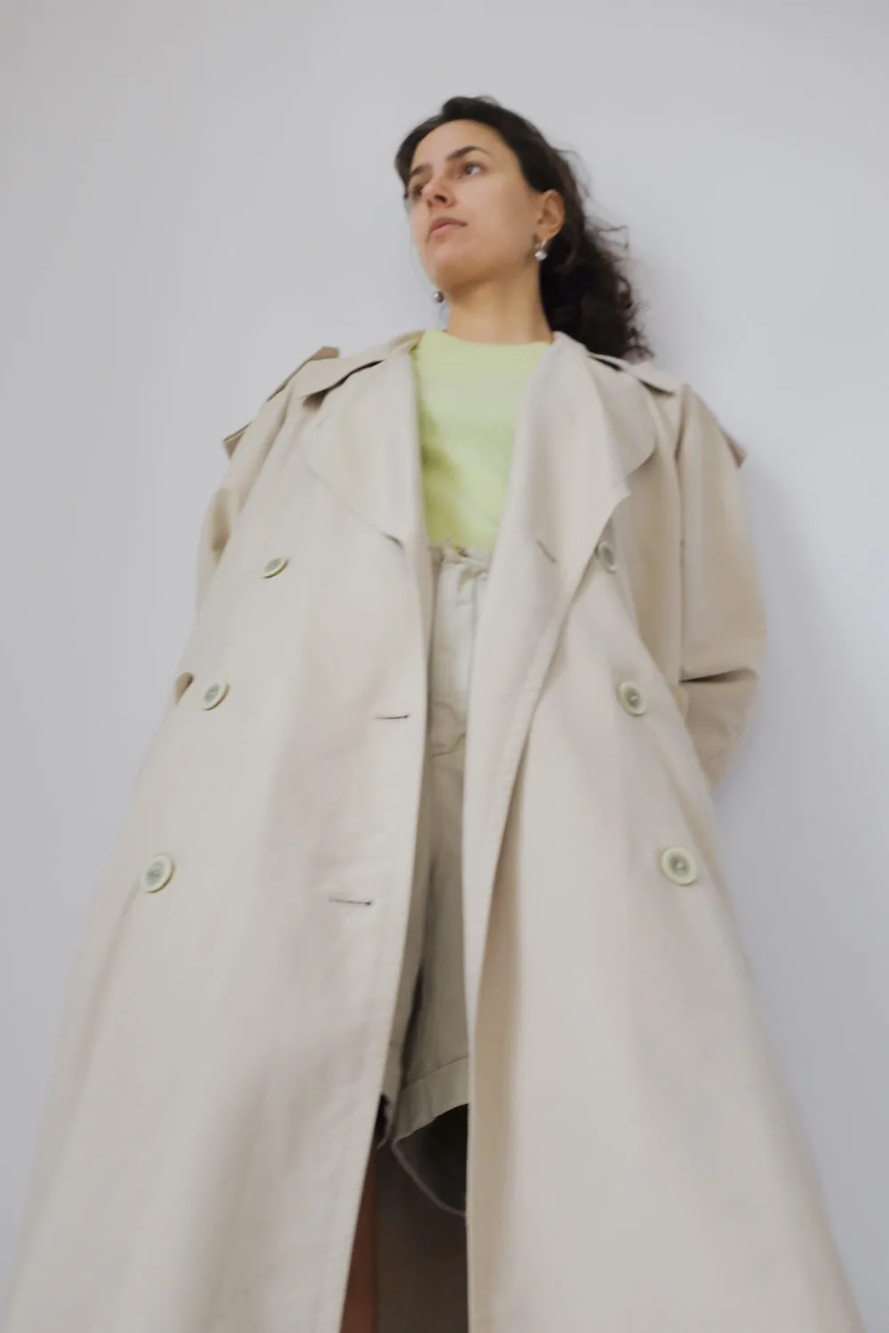 CLASSY BEIGE MAXI VINTAGE SUMMER TRENCH