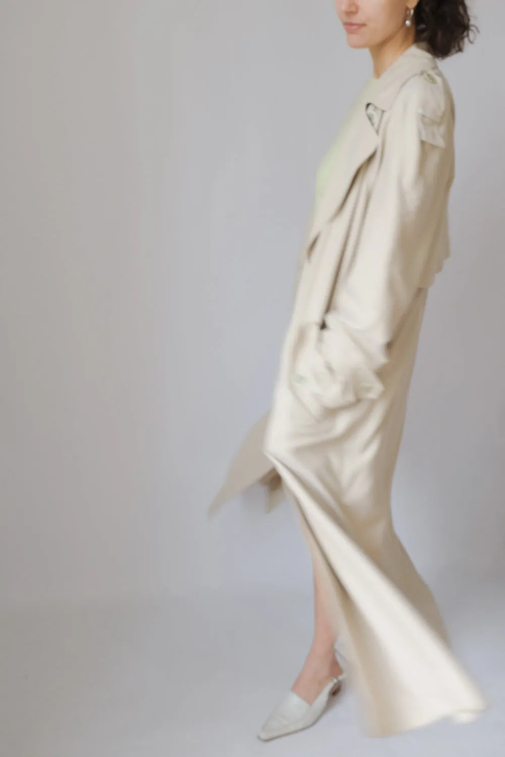 CLASSY BEIGE MAXI VINTAGE SUMMER TRENCH