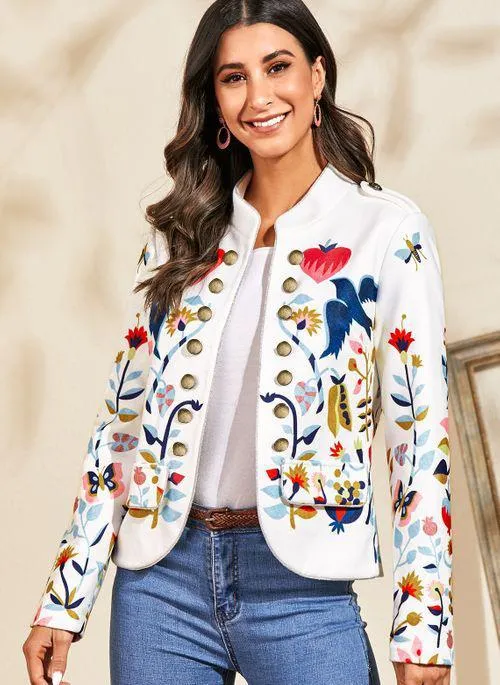 Classy Fashion Floral Print Carfigan Top Coats