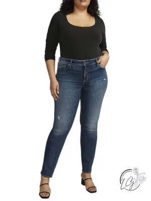 Curvy Elyse Mid Rise Straight Leg Jeans