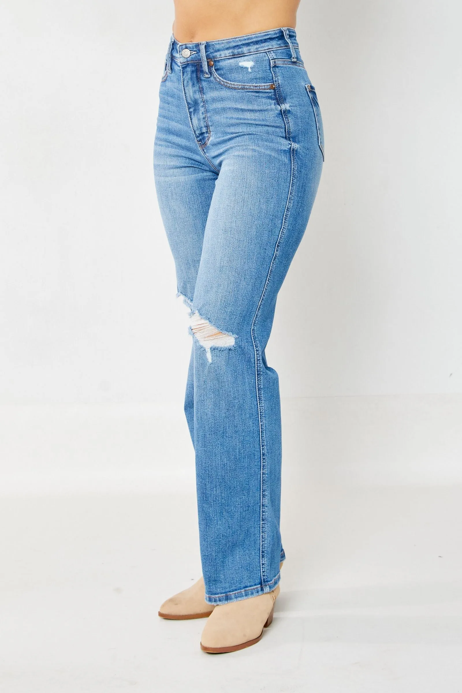 Daisy Judy Blue High Waist Tummy Control Straight Denim