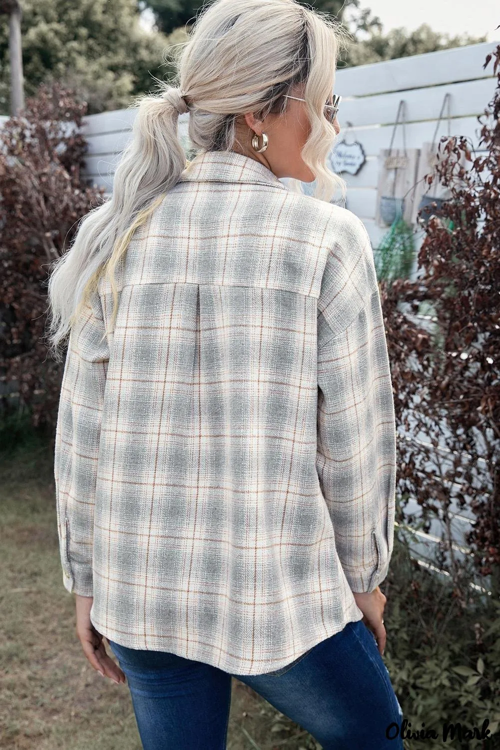 Deanwangkt - Turn-down Collar Button-Up Plaid Shirt