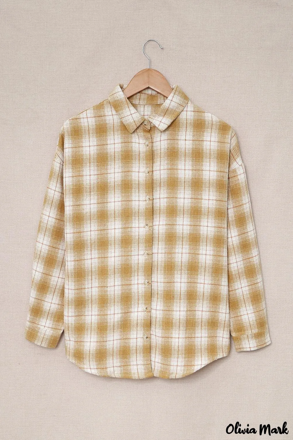 Deanwangkt - Turn-down Collar Button-Up Plaid Shirt