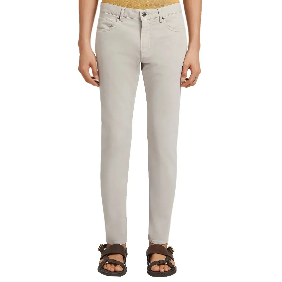 Dust White Stretch Cotton Lyocell Jeans