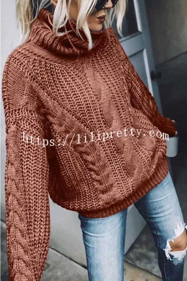 Eiffel Tower Cable Knit Relaxed Sweater