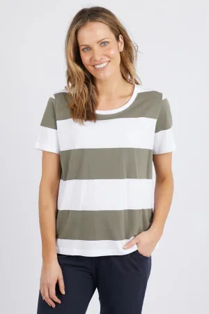 Elm - Block Stripe S/S Tee - Khaki