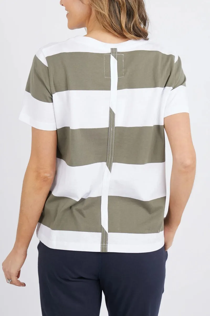 Elm - Block Stripe S/S Tee - Khaki