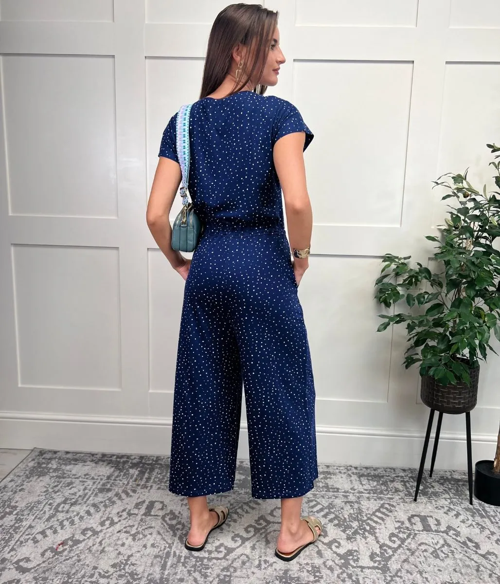 Ex Seasalt Navy Speckle Spot Maritime Jumpsuit