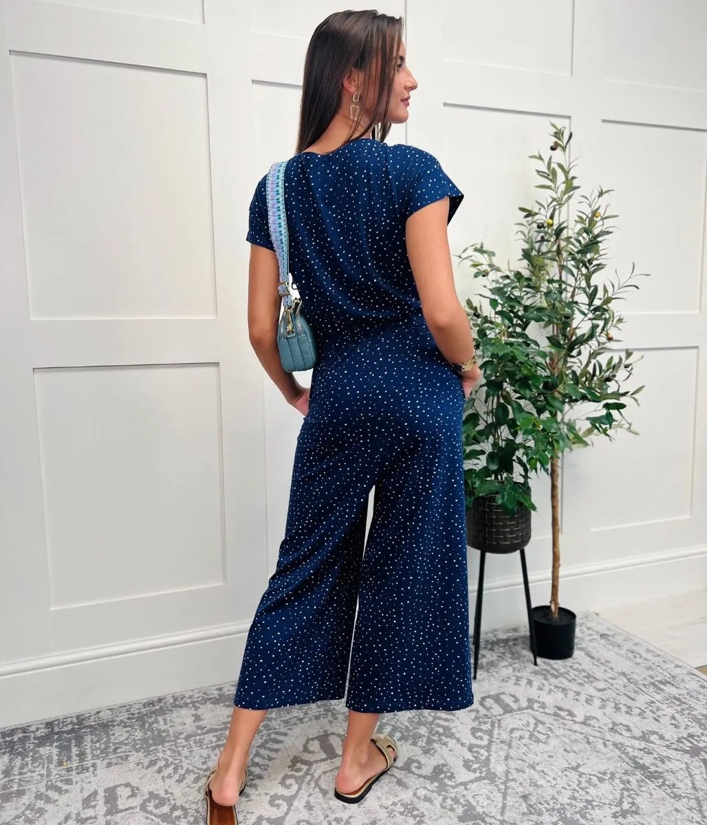 Ex Seasalt Navy Speckle Spot Maritime Jumpsuit