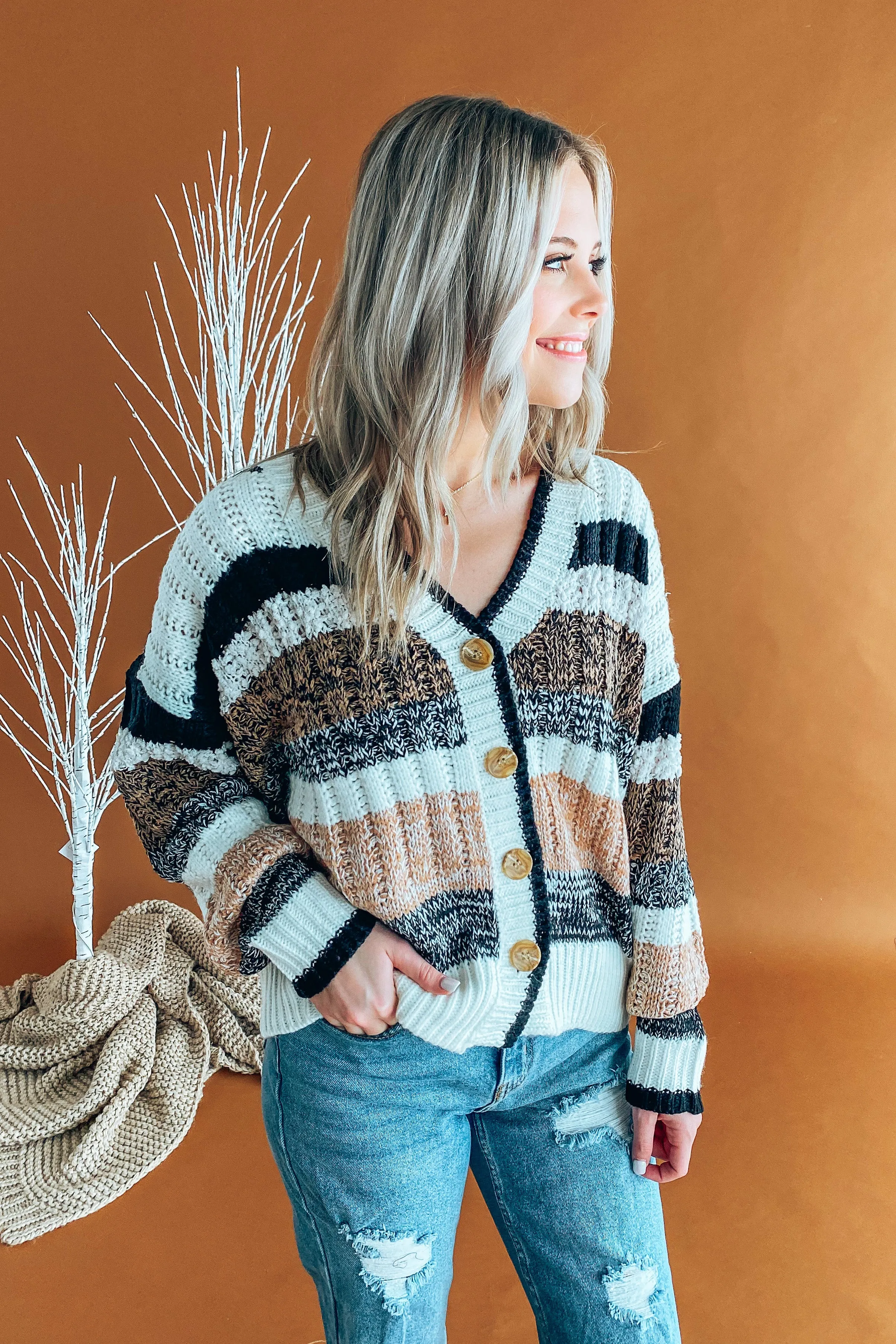 Falling For You Popcorn Cardigan