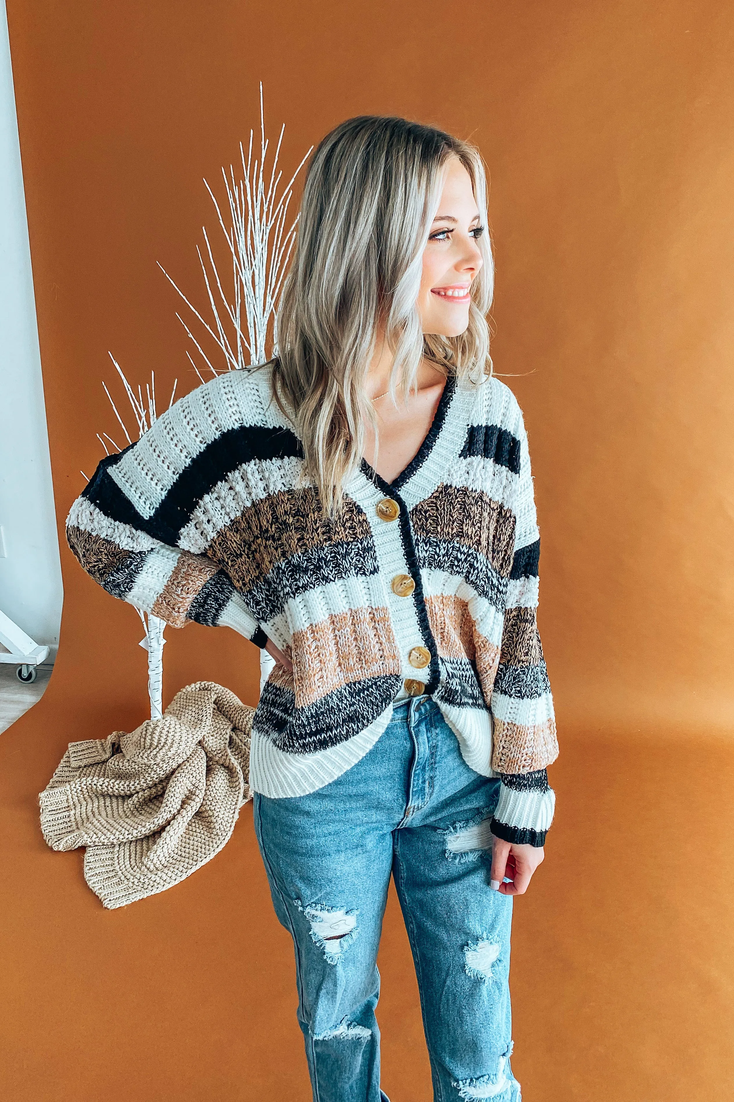 Falling For You Popcorn Cardigan