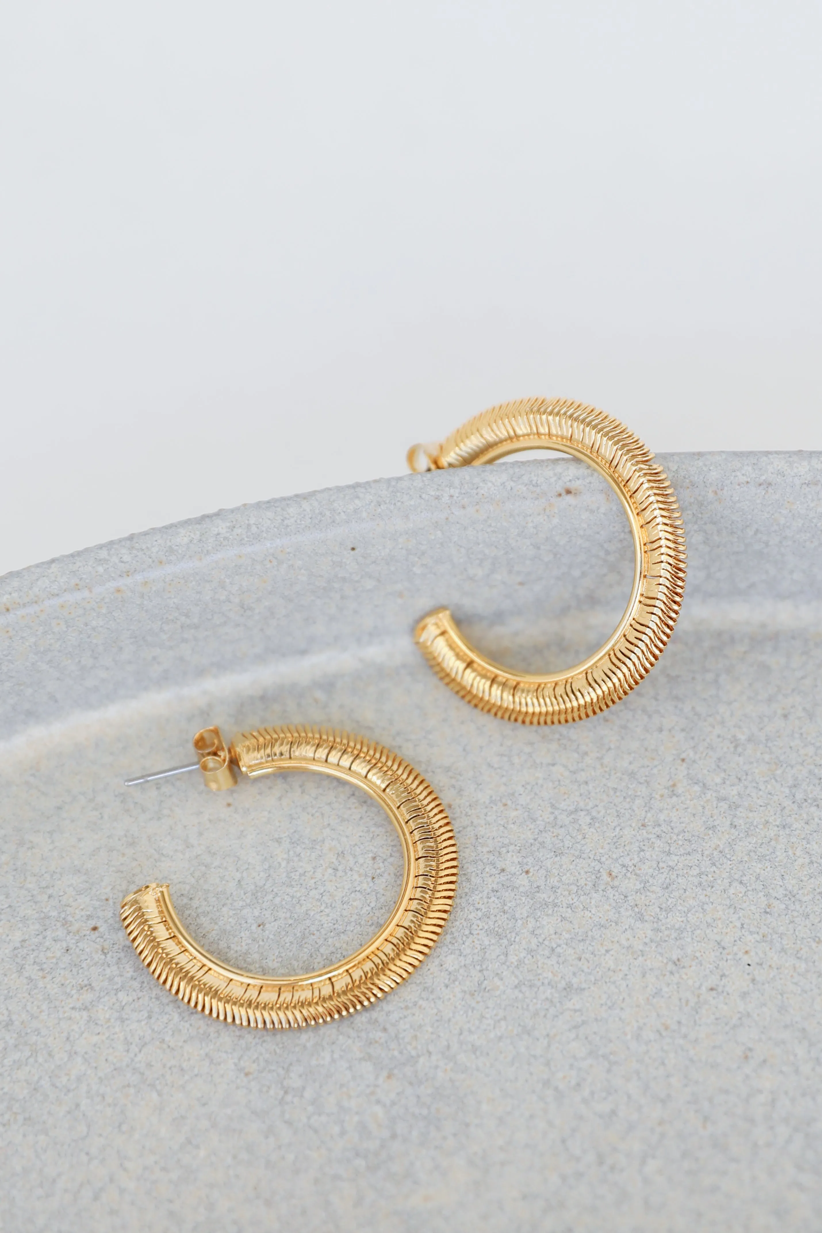 FINAL SALE - Maddy Gold Snake Chain Hoop Earrings