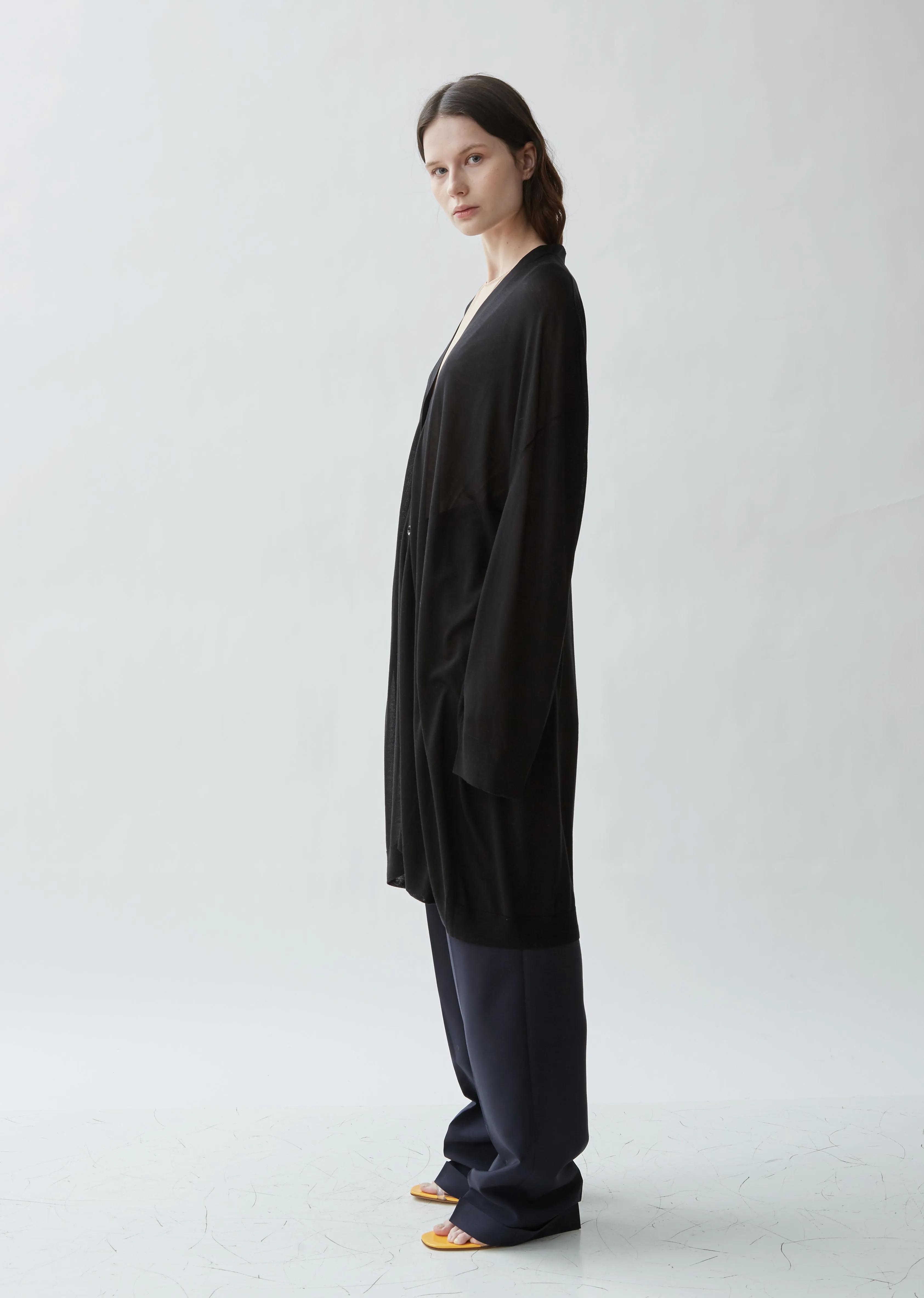 Gauge 18 Jersey Silk Long Cardigan