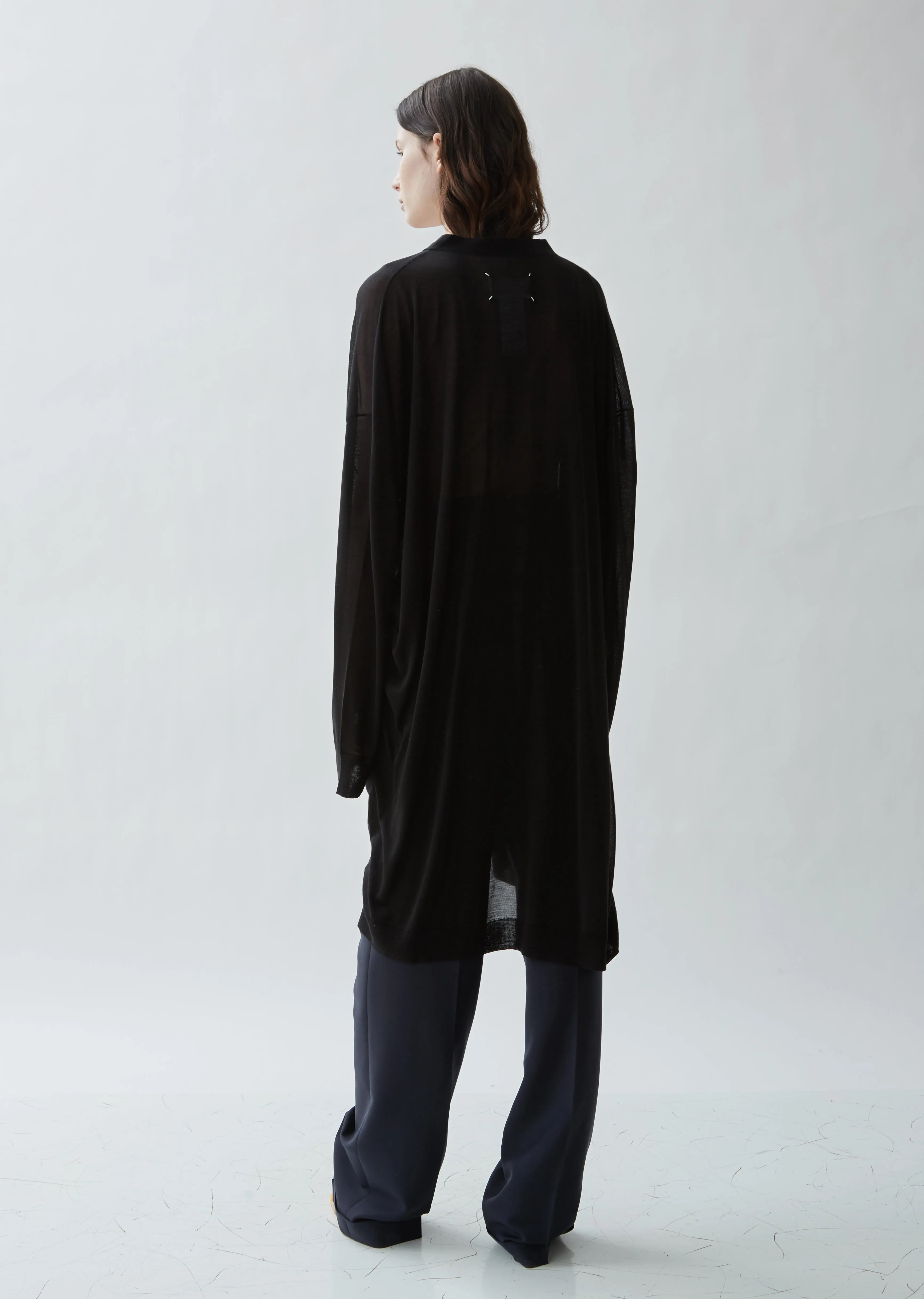 Gauge 18 Jersey Silk Long Cardigan