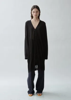 Gauge 18 Jersey Silk Long Cardigan