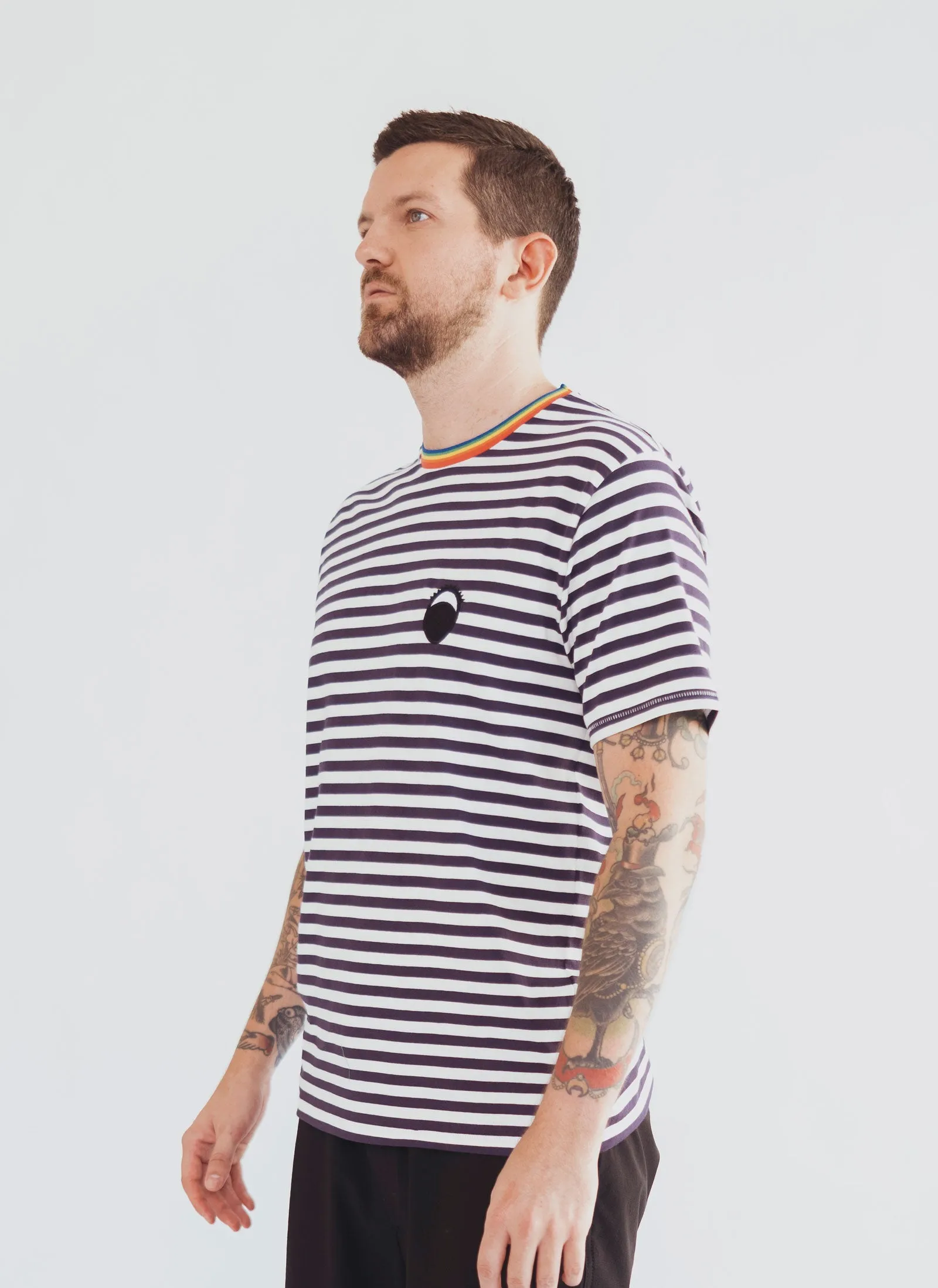 Gerald Eye Tee Navy Stripe