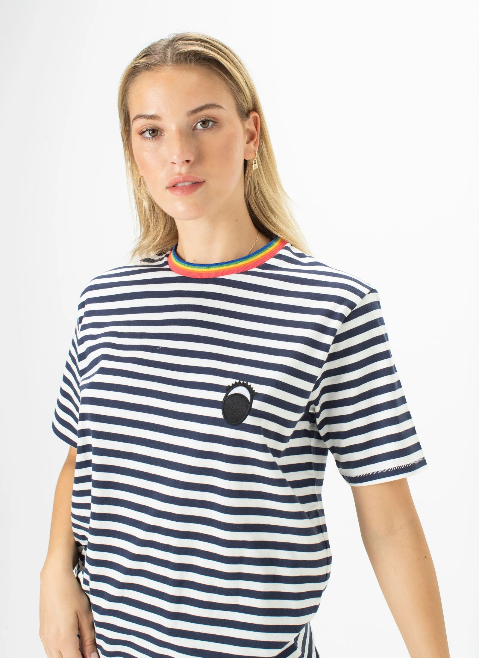 Gerald Eye Tee Navy Stripe