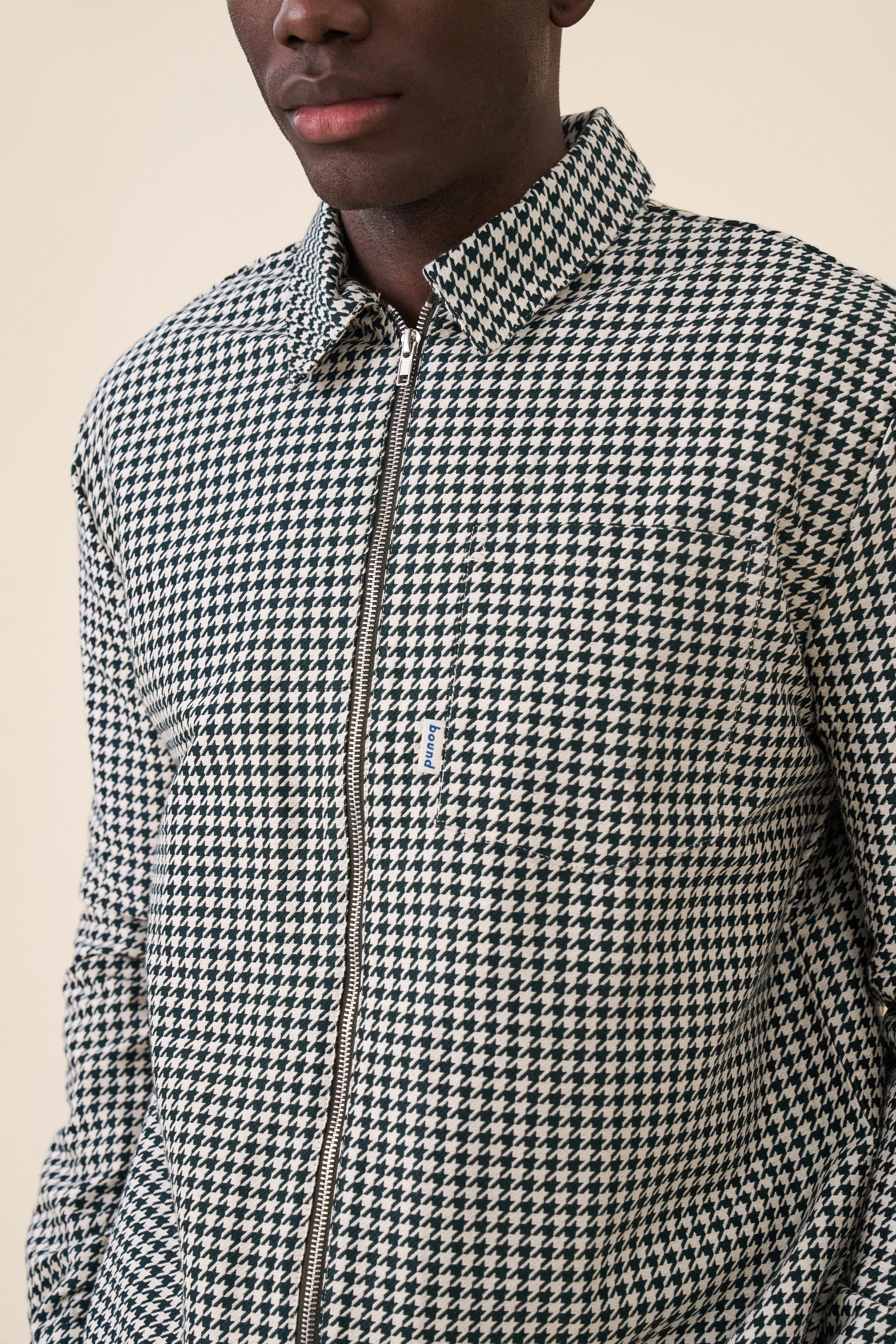 GREEN DOGTOOTH ZIP UP OVERSHIRT