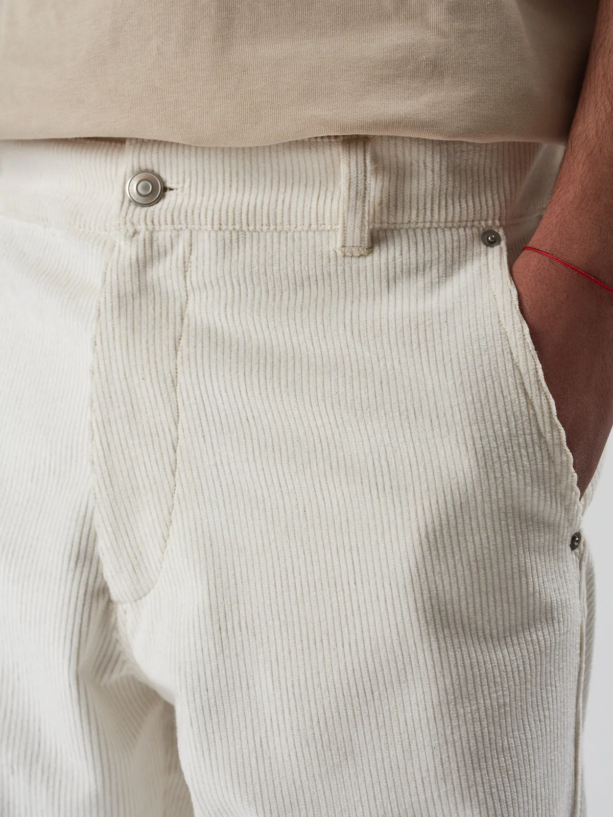 HONKER TROUSERS IN WHITE CORDUROY