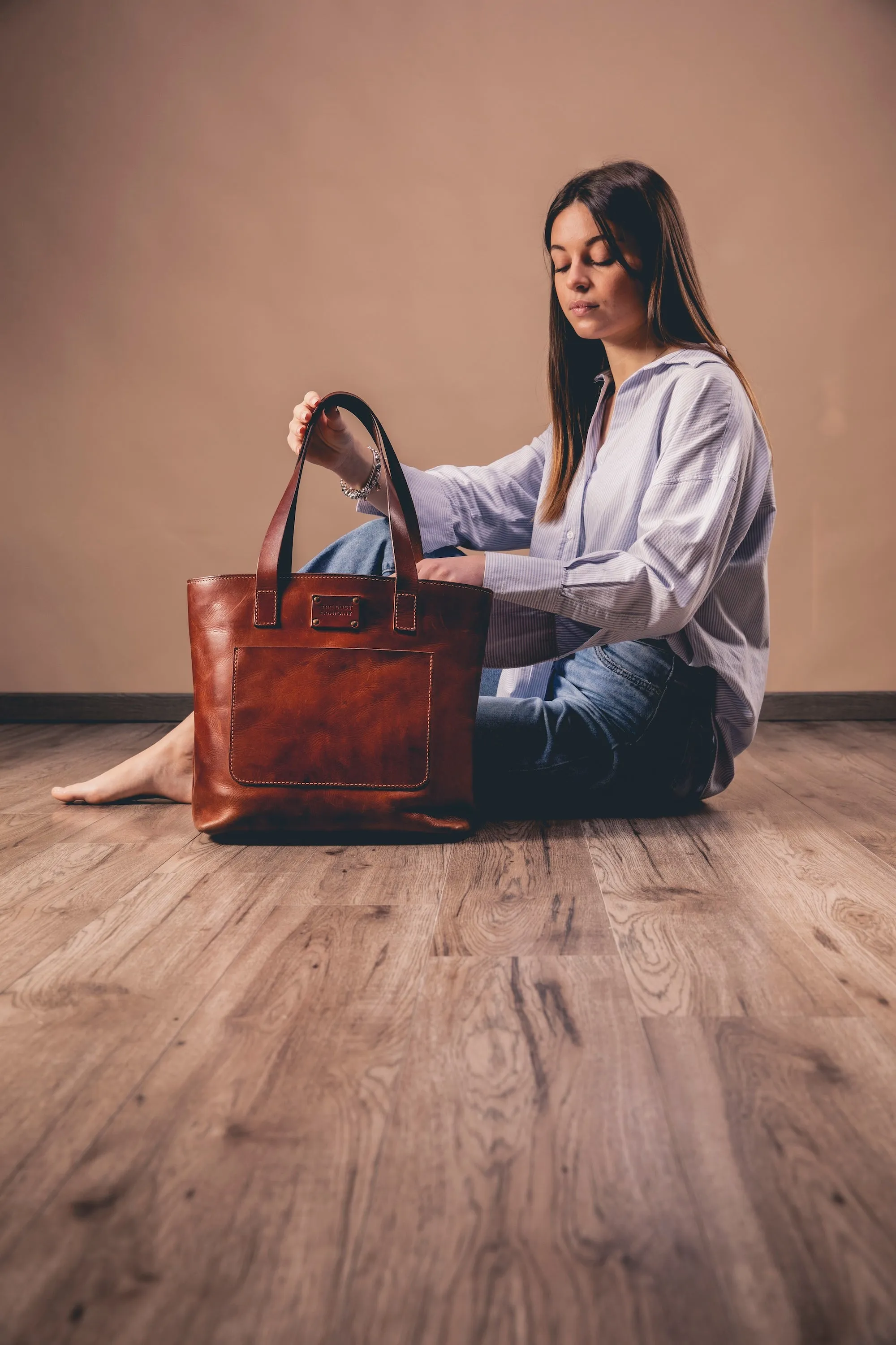 Leather Tote Brown Mod 147