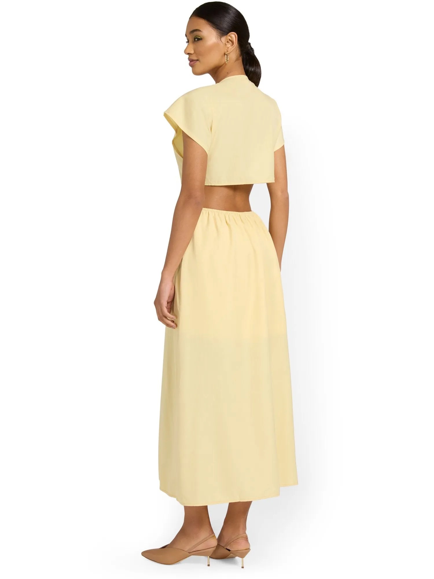 Lena Front-Knot Satin Midi Dress - Brands We Love