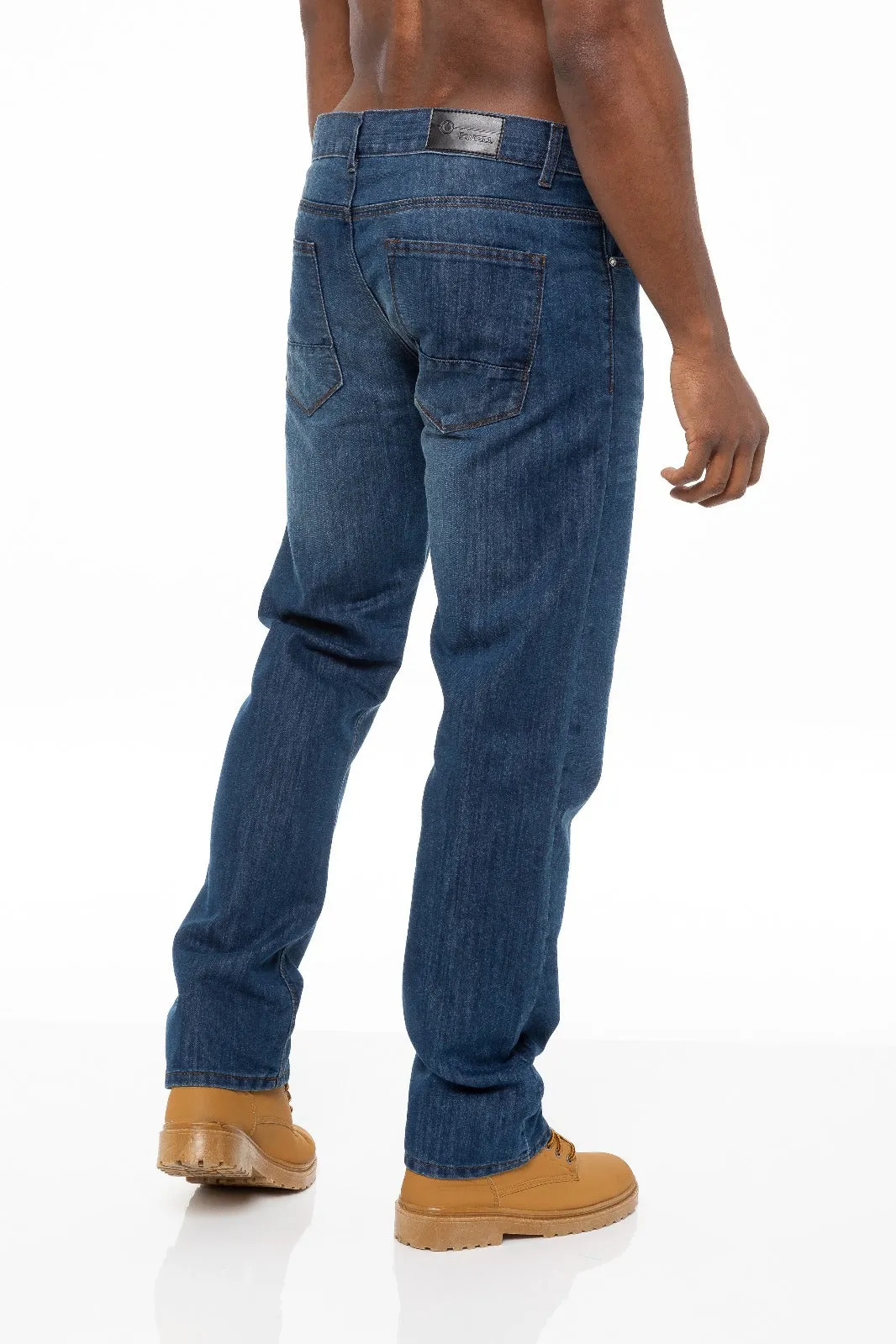 Mens Regular Tapered Fit Enzo Designer Jeans