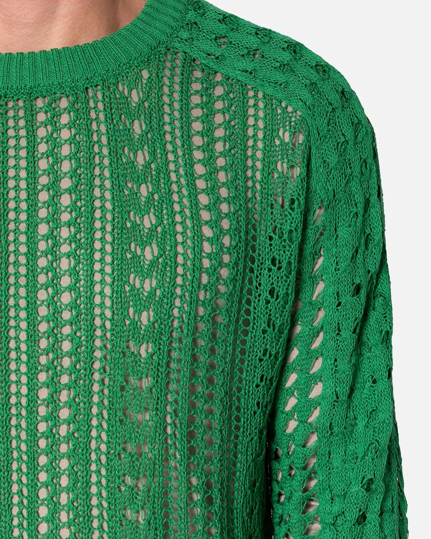 MNML Crochet Knit Sweater Green