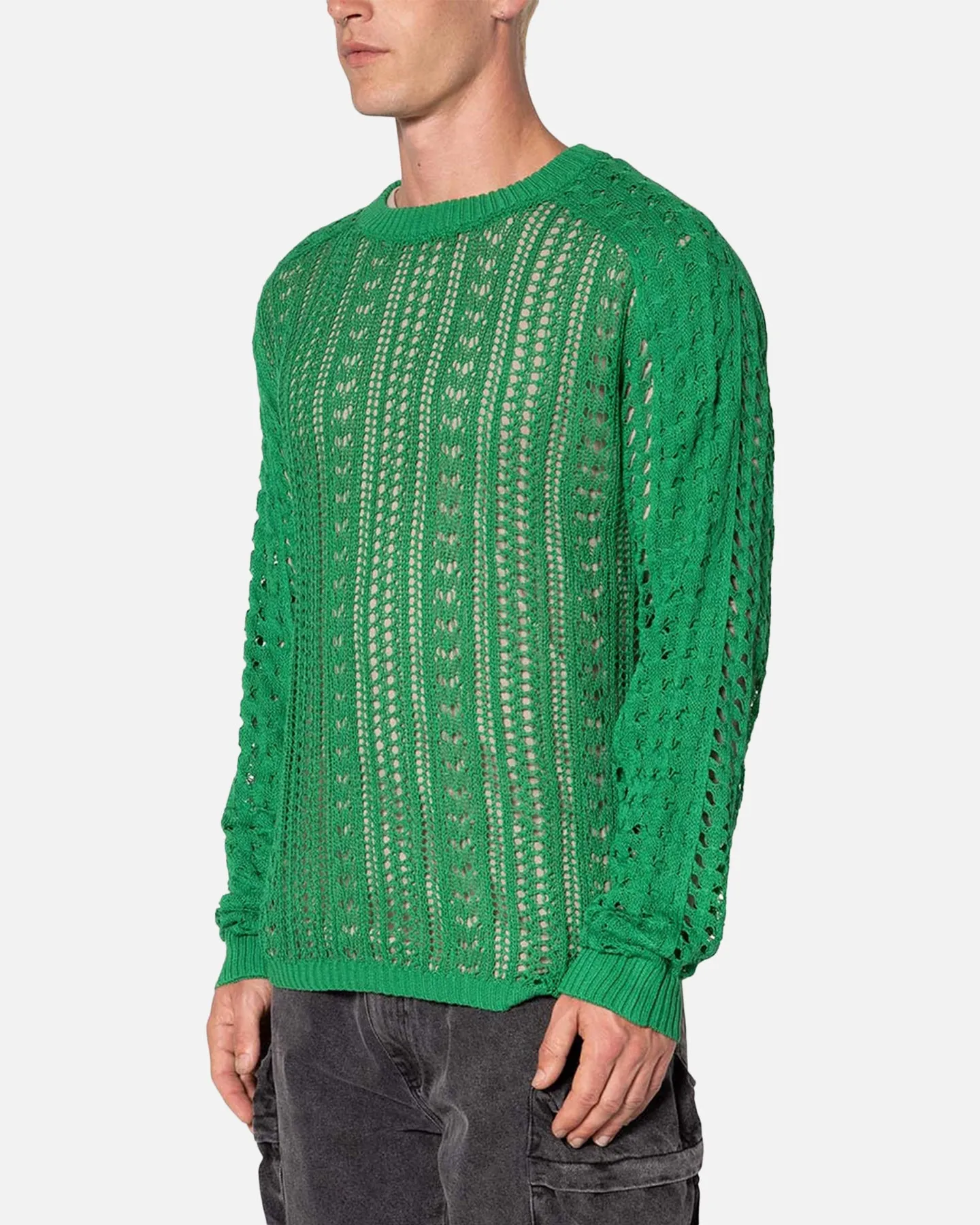 MNML Crochet Knit Sweater Green