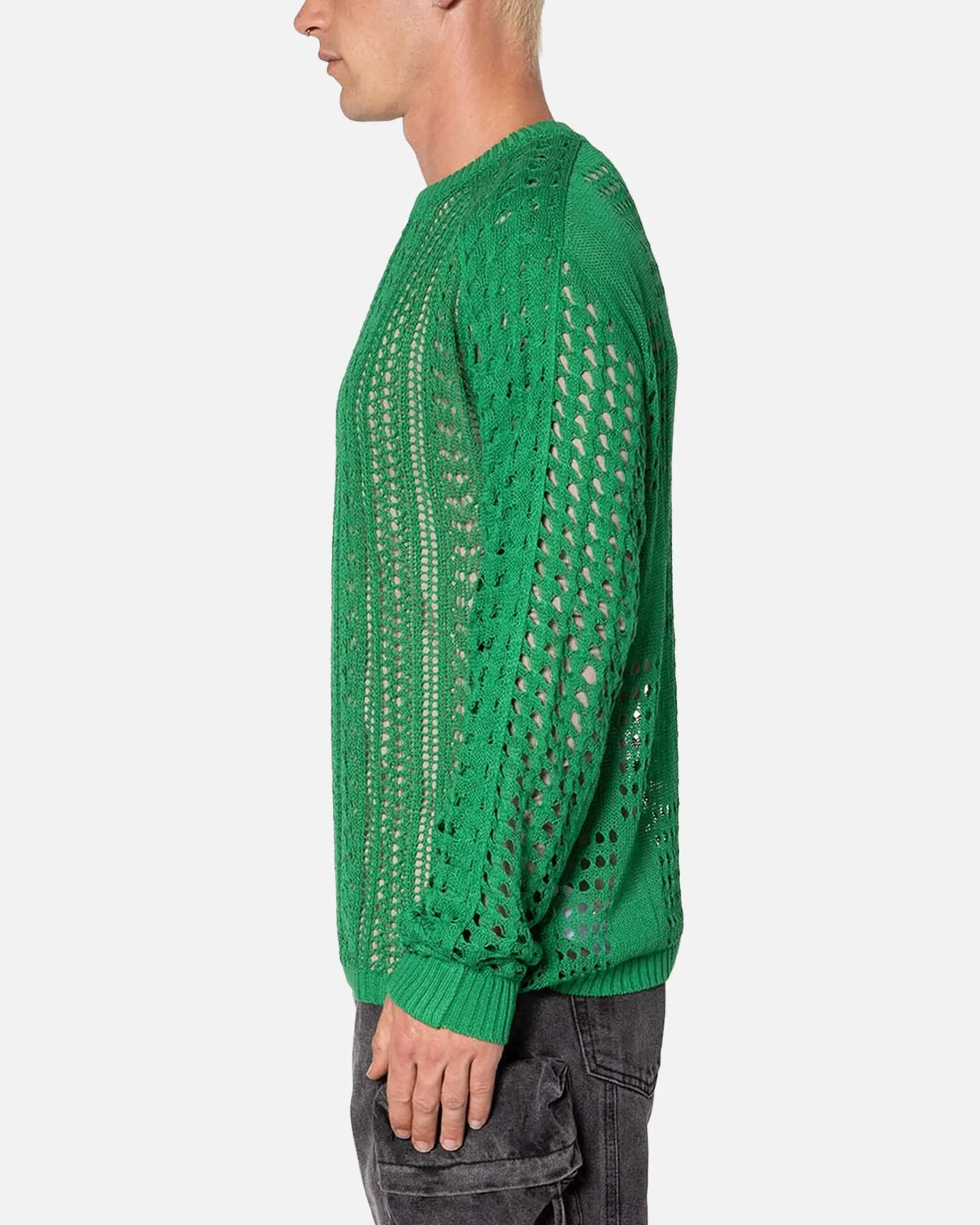 MNML Crochet Knit Sweater Green